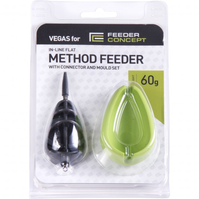 Кормушка фидерная FEEDER CONCEPT Vegas Flat METHOD 60г и уплотнитель 7009-061 Кормушка фидерная FEEDER CONCEPT Vegas Flat METHOD 60г и уплотнитель 7009-061