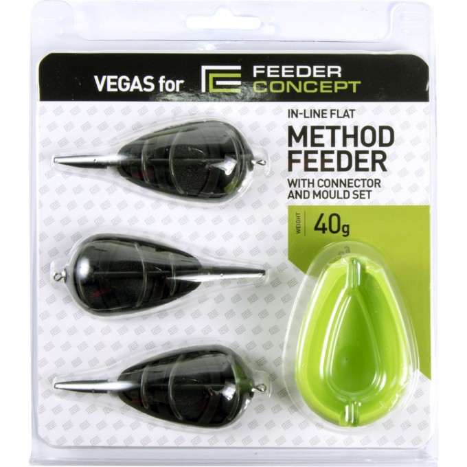 Набор фидерных кормушек FEEDER CONCEPT Vegas Flat METHOD 40г 3шт. и уплотнитель 7009-440 Набор фидерных кормушек FEEDER CONCEPT Vegas Flat METHOD 40г 3шт. и уплотнитель 7009-440