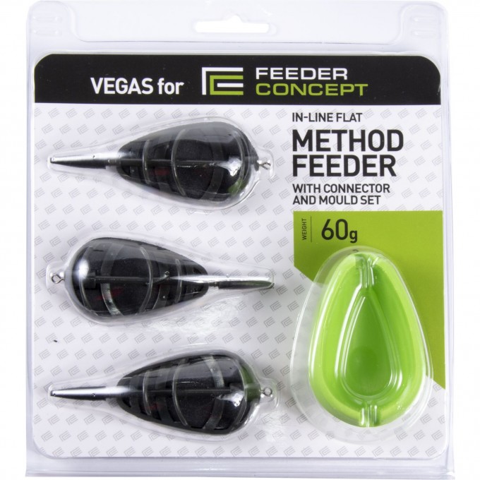 Набор фидерных кормушек FEEDER CONCEPT Vegas Flat METHOD 60г 3шт. и уплотнитель 7009-660 Набор фидерных кормушек FEEDER CONCEPT Vegas Flat METHOD 60г 3шт. и уплотнитель 7009-660